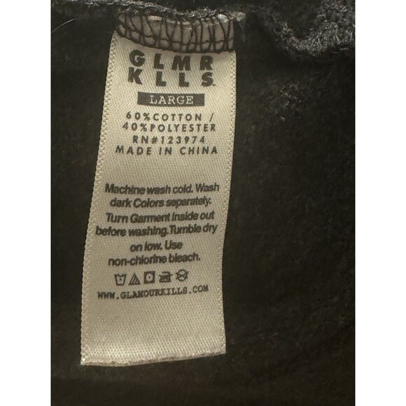 GLMR KLLS Womens Size Large Graphic Print Gray Hoodie Sweatshirt Back To School - Picture 9 of 15